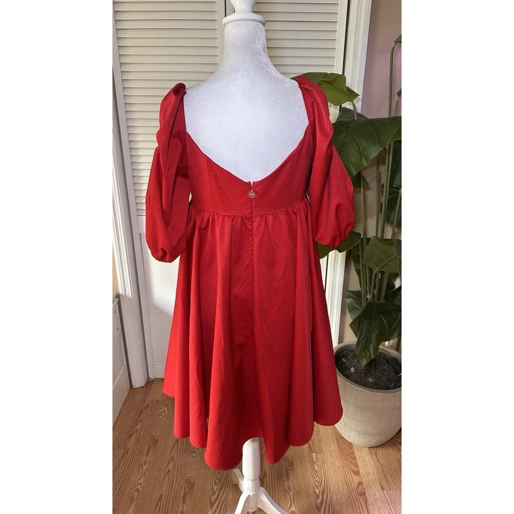 Kate Spade Bow Front Babydoll Mini Dress Women’s Puff Sleeve Fit & Flare Size 8